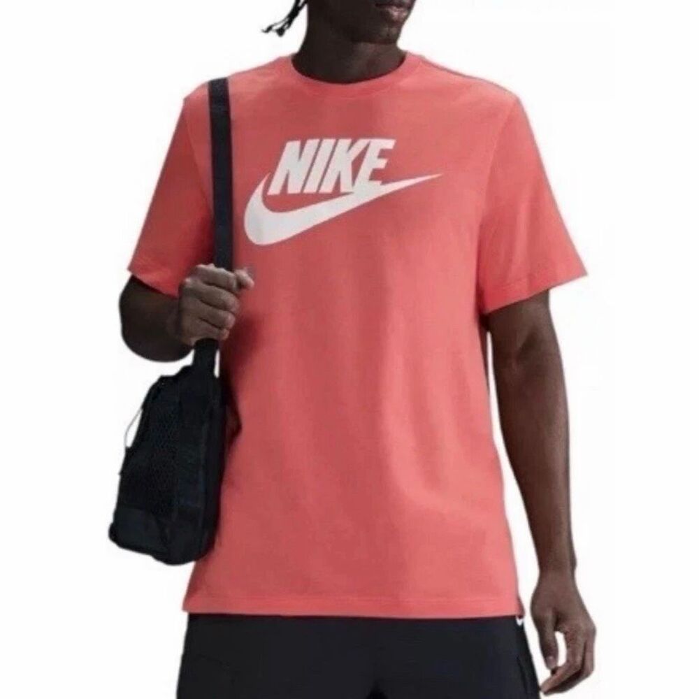 NWT Nike Men's Nike L- Tall Cotton Short Sleeve Magic Ember Coral Color T- Shirt